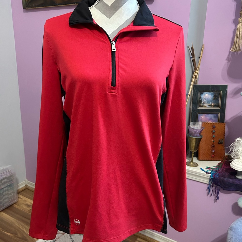 Ralph Lauren Red and Black Long Sleeve Top